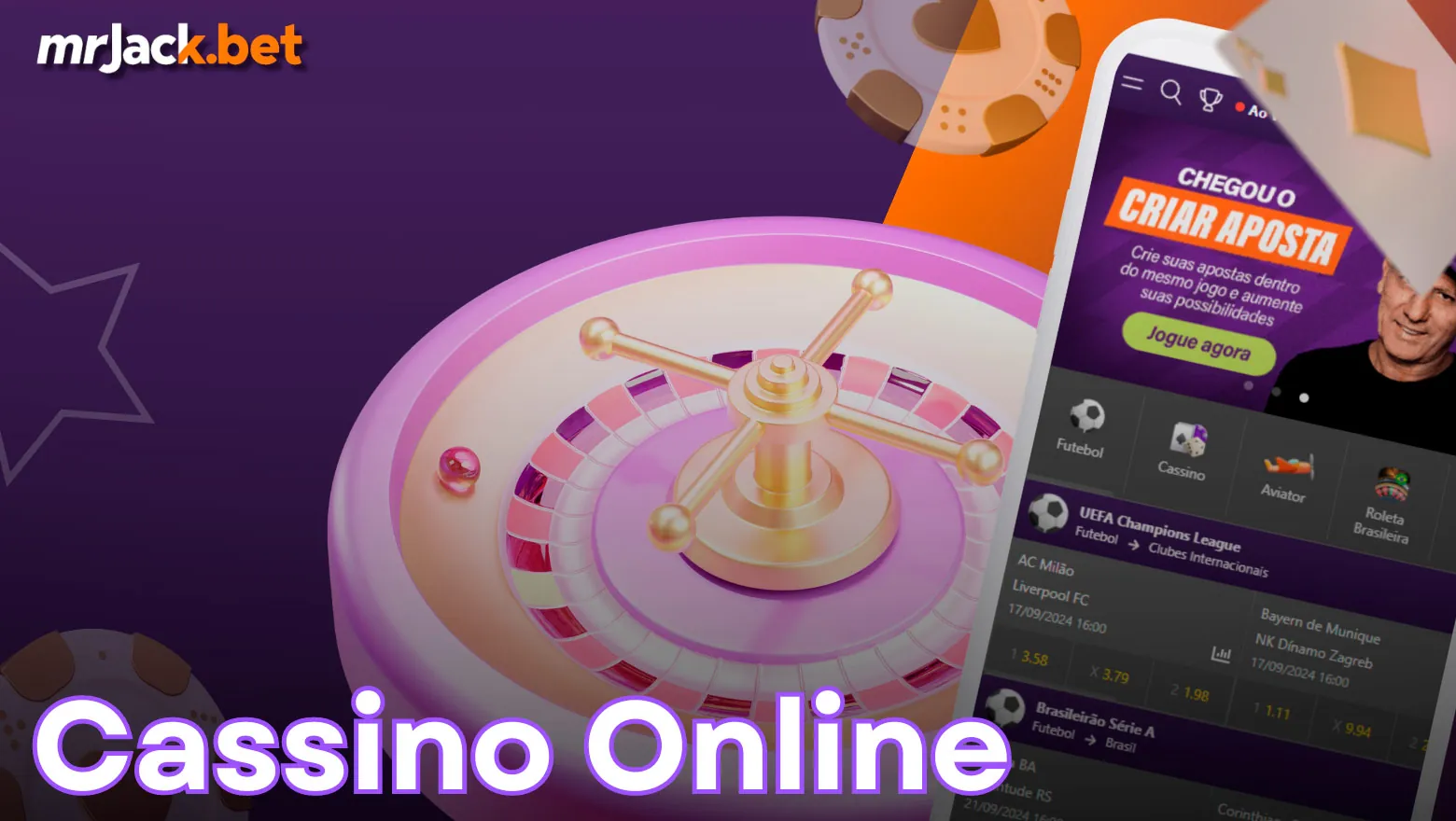 A secção de Casino Online da aplicação Mr Jack