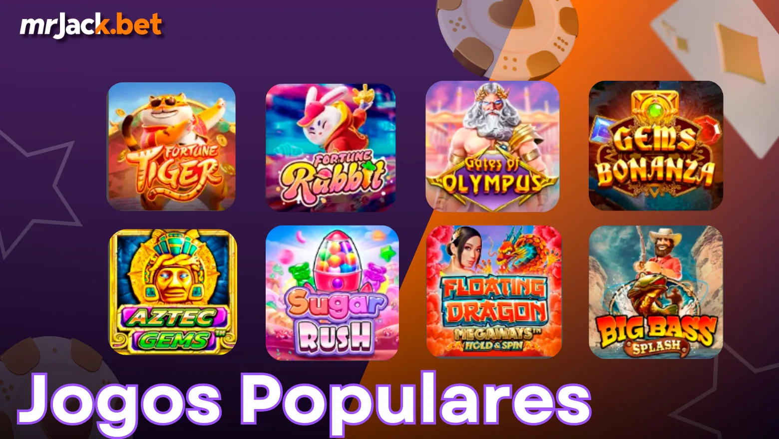 O catálogo de jogos populares no MrJack
