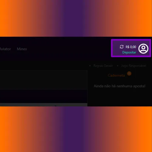 Clique em "Depósito" no Mr. Jack